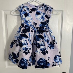 Janie and Jack Floral Sateen Dress in lavender, blue; size 3